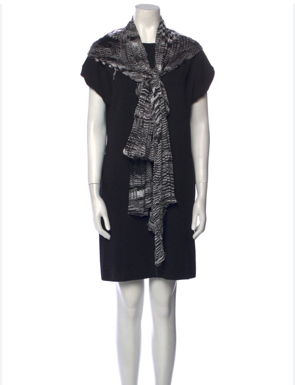M Missoni Little Black Dress w/ Attached Space Dye Scarf Size: 4 Small So Comfy